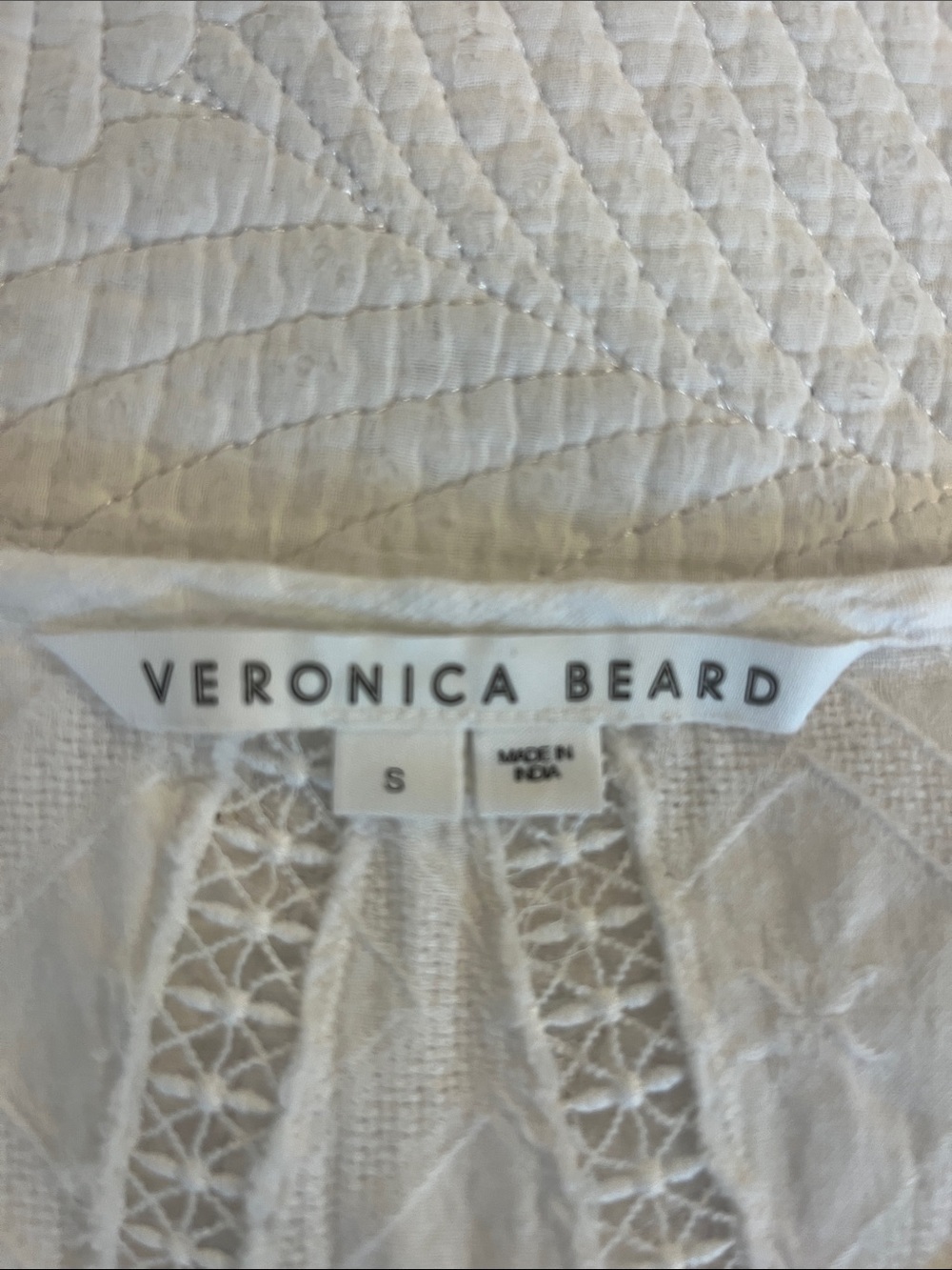 Veronica Beard “Mirtea” Button-Front Lace Detail Women's Cover-Up in White - Picture 4 of 5